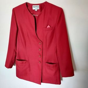 Vintage NYPD Direct Unique Red Business Office Work blazer - size 10